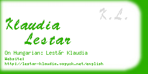 klaudia lestar business card