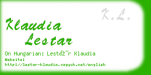 klaudia lestar business card